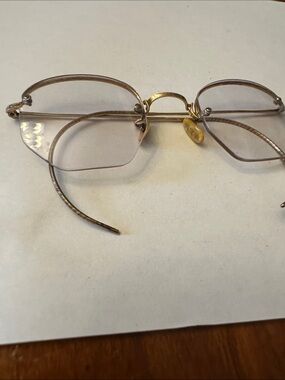 Antique ArtCraft Gold 12k 1/10 GF partial Rimless Men's Glasses